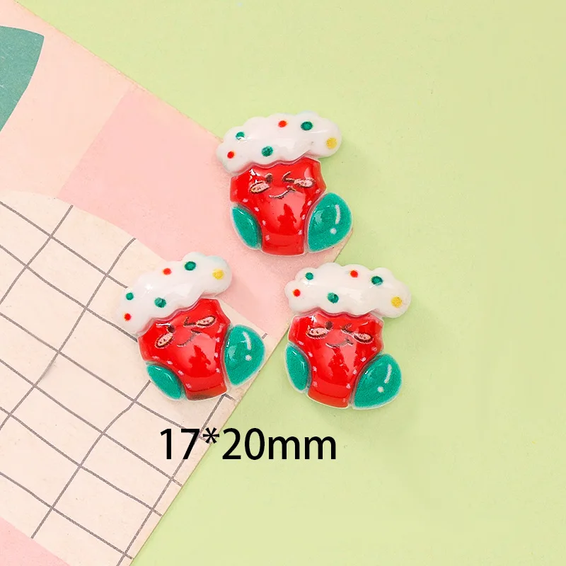 20pcs Cartoon Christmas Collection Resin Cabochons Flatback for Home Decoration Accessory Cute Snowman Reindeer Santa Tree Charm