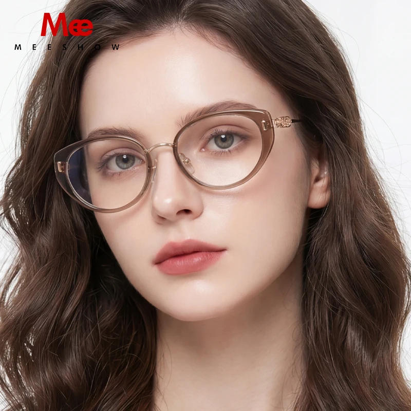 Meeshow Women`s Trend Glasses Korea Optical Lenses Women Eyeglasses Men Lunettes De Lecture Titanium Glass Eyewear custom 5983