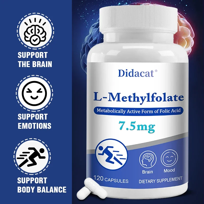 L-Methylfolate 7.5 Mg Capsules Maximum Strength for Mood Management, Methylation, Brain Cognition, Neurological Function