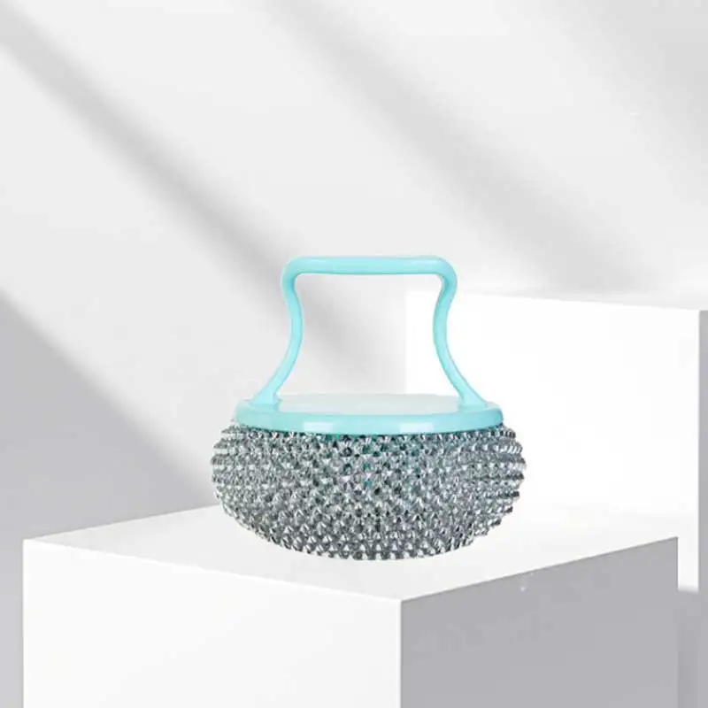 Cleaning Ball Brush Detachable Stainless Steel Cleaning Brush Pot, Dish & Dish Brush Kitchen Cleaning Tools Random Colour view 3