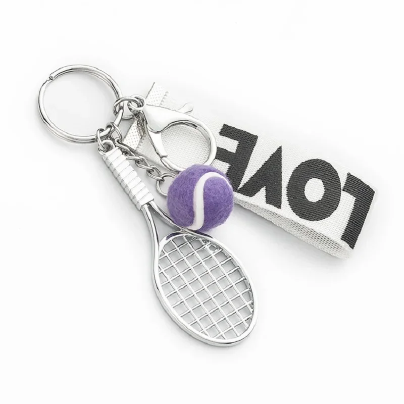 2021 New Mini Tennis Racket Keychain Creative Cute 6 Color Love Sport Keychains Car Bag Pendant Keyring Sports Enthusiast Choice