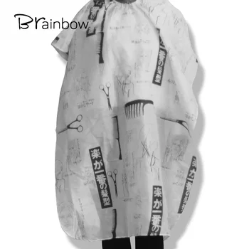 Brainbow makas tarak baskılı kuaförlük Wrap pelerin su geçirmez saç Salon kuaför dükkanı saç şekillendirici kesme saç kesimi örtü bezi Wrap