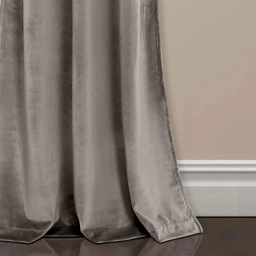 Tende In velluto Prima Set di finestre con filtraggio della luce a blocchi di colore per soggiorno, pranzo, camera da letto, coppia di pannelli 95 In L, grigio