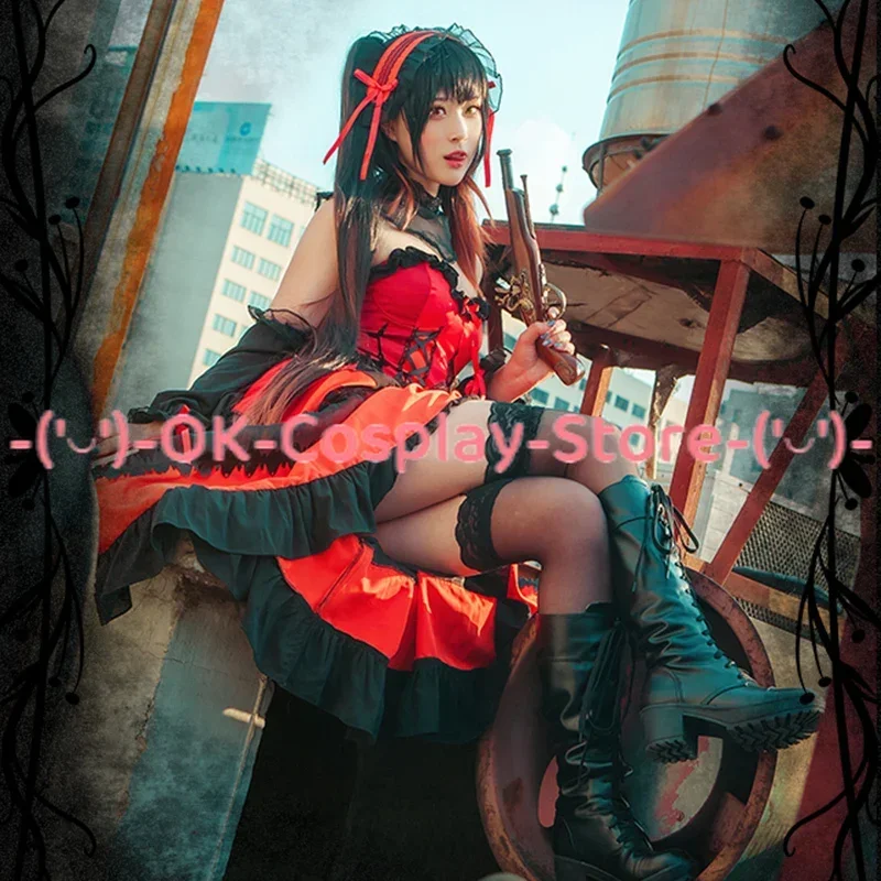 Anime DATE A LIVE Tokisaki Kurumi Cosplay Costume Women Fancy Goths Lolita Dress Halloween Carnival Uniforms Custom Made