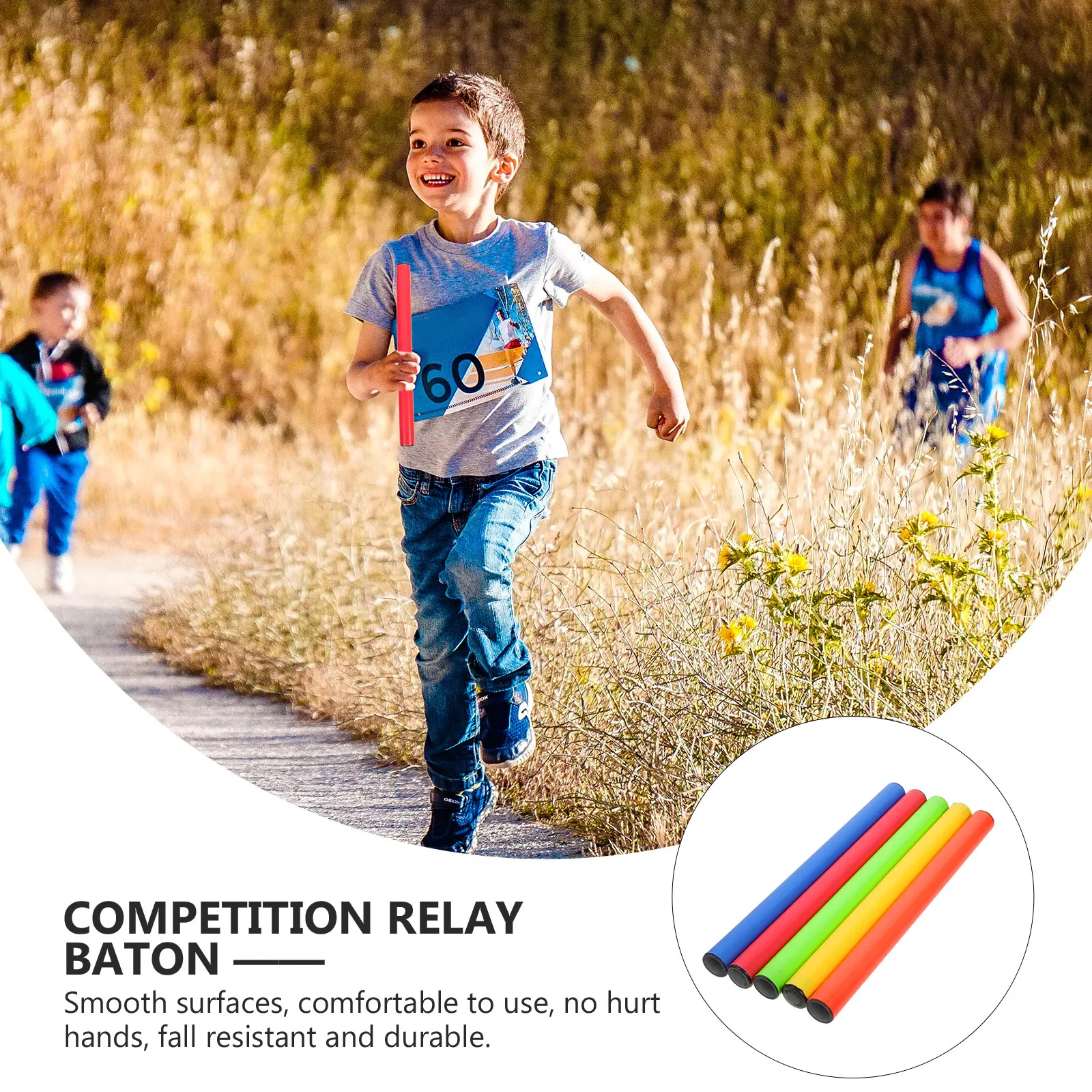 

5pcs Relay Lightweight Anti-Slip Smooth Edges Kids Racing Accessory Sports Supply For School Competition