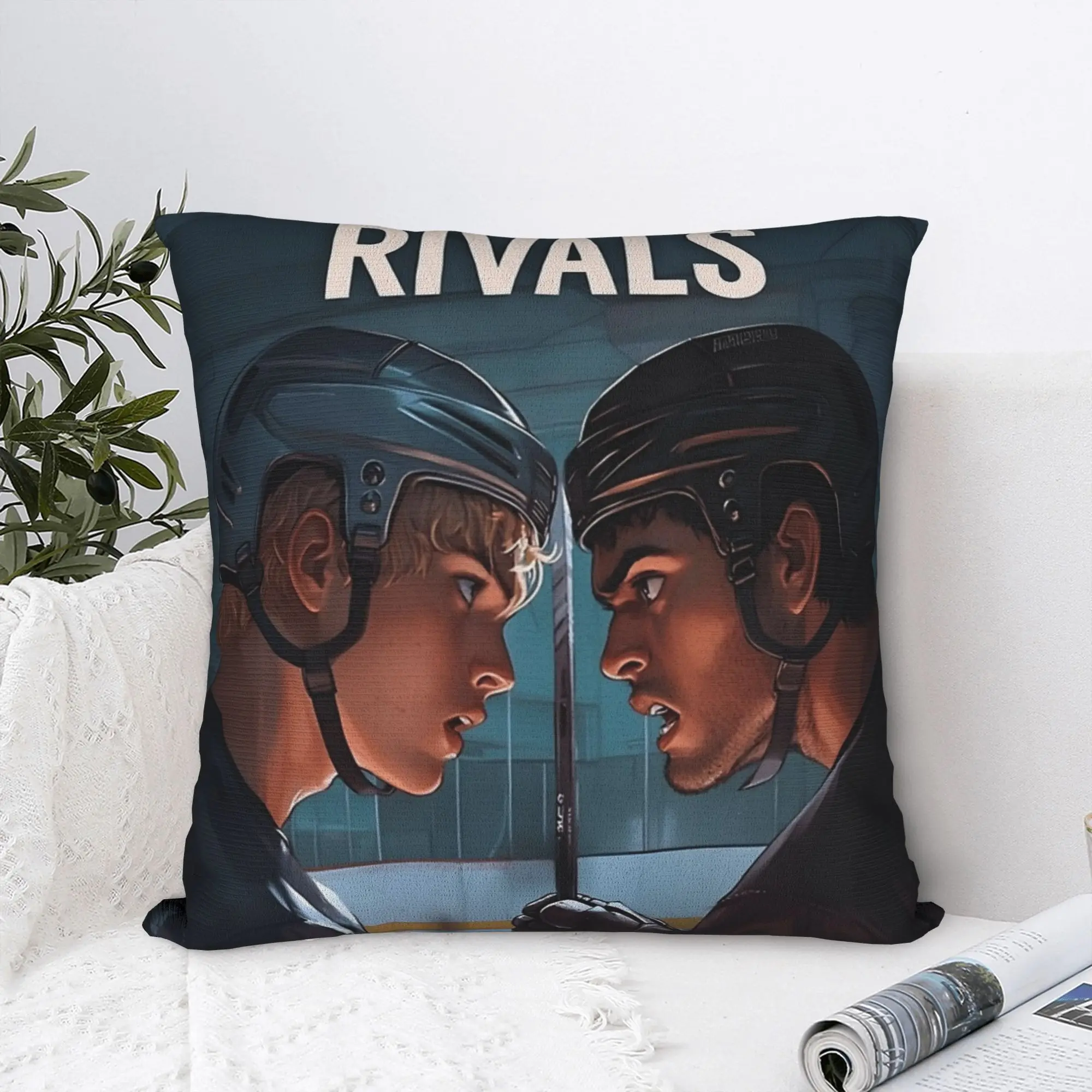 Heated Rivalry Pillowcase Printing Polyester Cushion Cover Decorations  Throw Pillow Case Cover Home Zippered 18"