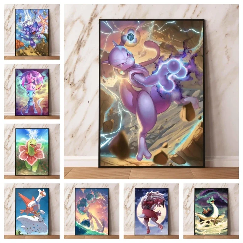 

Canvas Hd Prints Pokemon Mewtwo Decor Gifts Home Room Painting High Quality Cartoon Character Picture Living Room Decor Posters