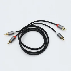 Double Lotus Head Audio Aux Cable 2RCA to 2RCA Amplifier Cable HIFI grade shielded stage speaker Audio TV AV Audio Video Cable