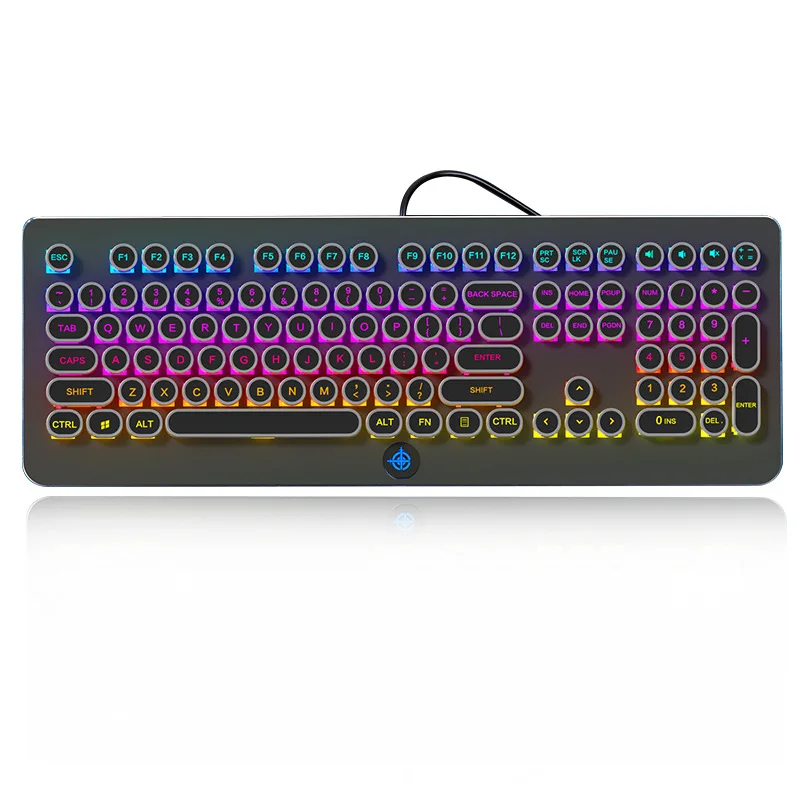 The New Mk9rgb Ergonomic Mechanical Silent Punk Keyboard With Breathing Light Office Gaming Universal Keyboard Is In Stock