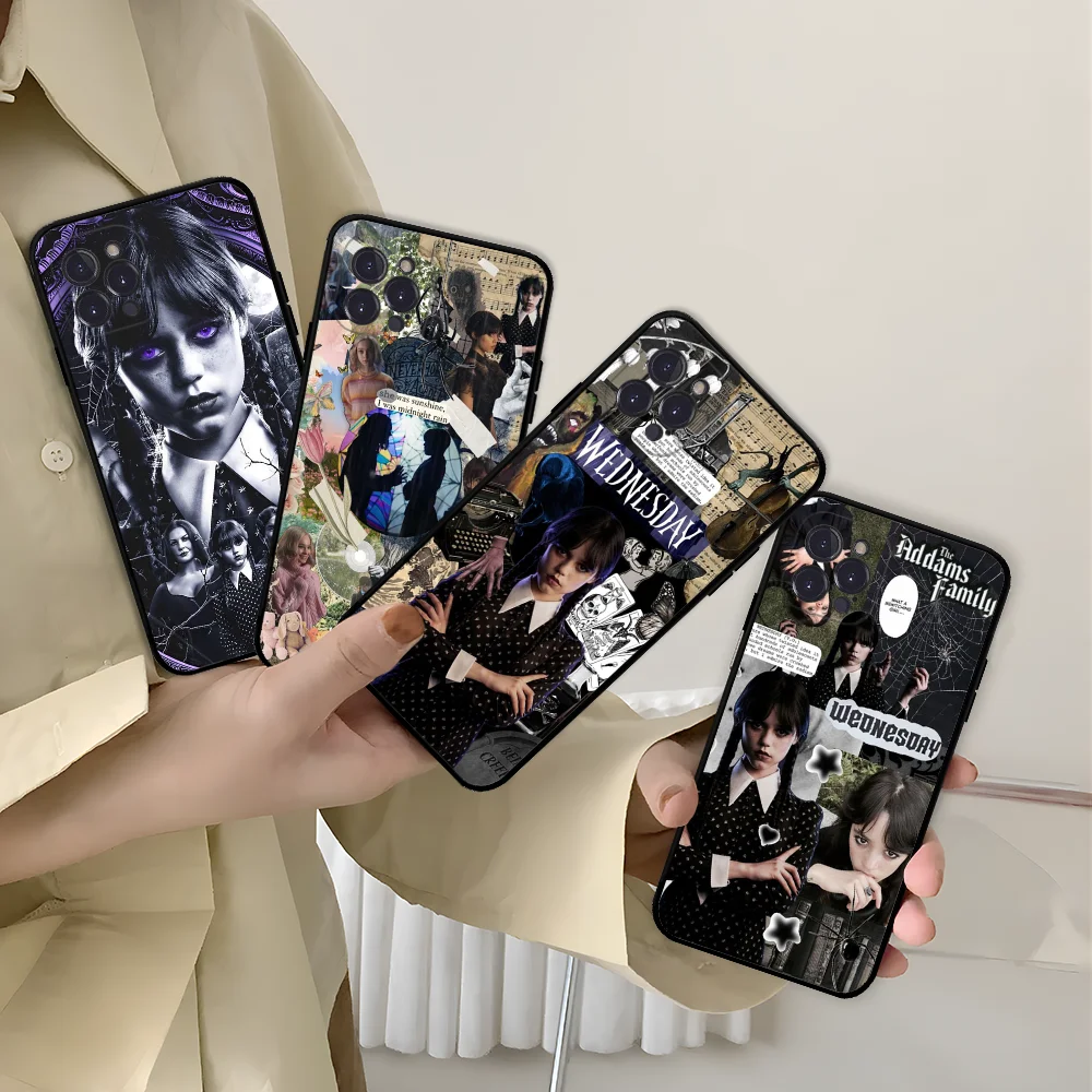 Wednesday Addams Family Show Phone Case For IPhone 16 15 13 14 Pro Max XS XR 12 11 Pro 13 Mini 6 7 8 Plus Soft Clear Back Cover