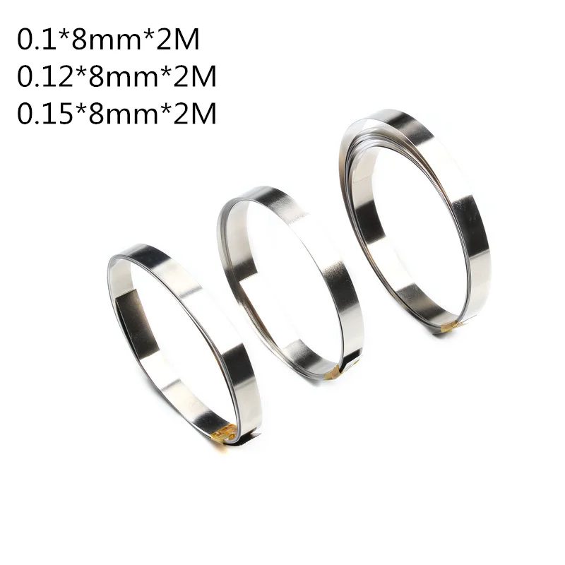 2M Pure Nickel Strip Tape 8mm x 0.1/0.12/0.15 For Li 18650 Battery Spot Welding Compatible For Spot Welder Machine