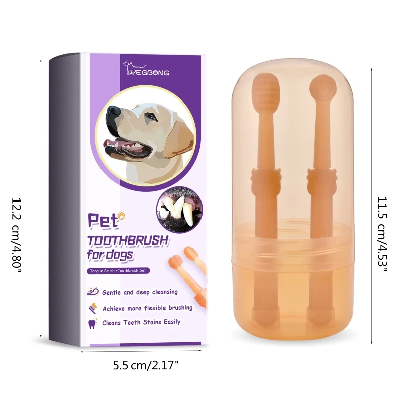 Puppy Toothbrush Tongue Scraper Teeth Cleaning Kits Pet Dental Healthy Product