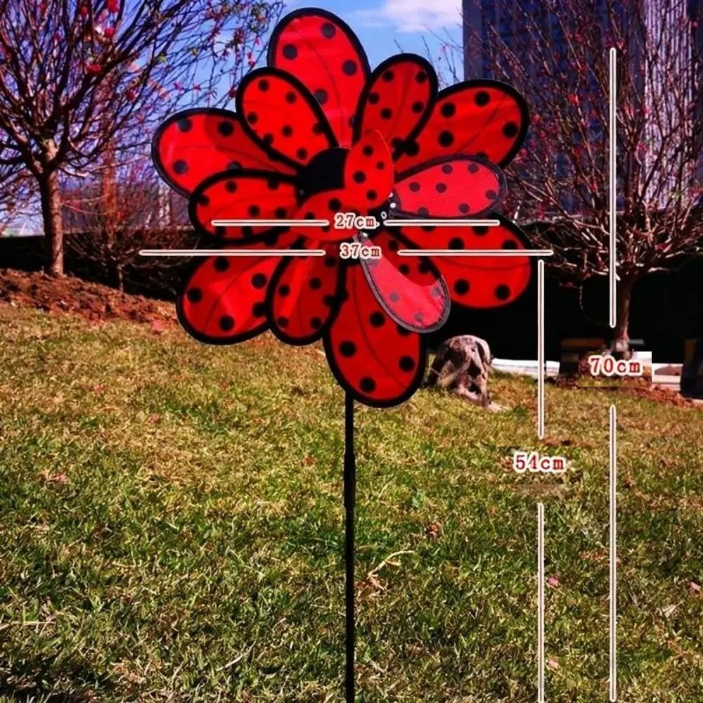 Moinho de vento de girassol multiestilos, diâmetro de pvc 35 ~ 40cm, estaca giratória de girassol em pé, cata-vento de flor de gramado