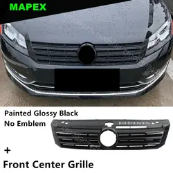 Fit For 2012-2015 VW Passat B7 Front Bumper Center Grille Gloss Black Grill Mesh