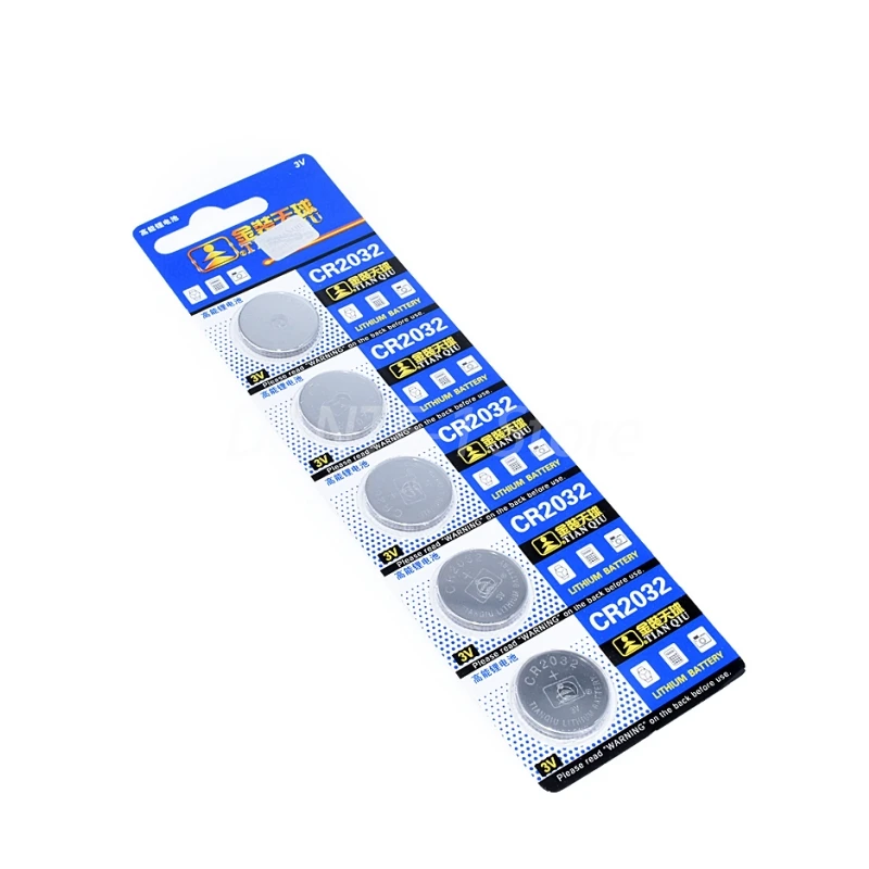 CR2032 3V for watches, electronic scales, desktop computer motherboards, remote controls, car keys (5 pcs)