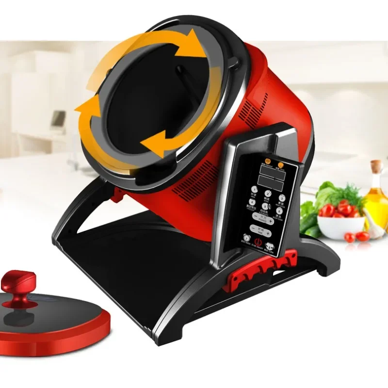 Automatic intelligent cooking robot 6L small roller fried rice machine wok