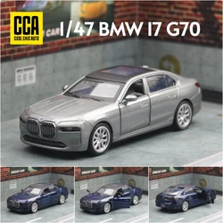 1/47 BMW I7 G70 Toy Car Model CCA Diecast Metal Miniature Pull Back Doors Openable Collection Gift for Boy Children Match Box