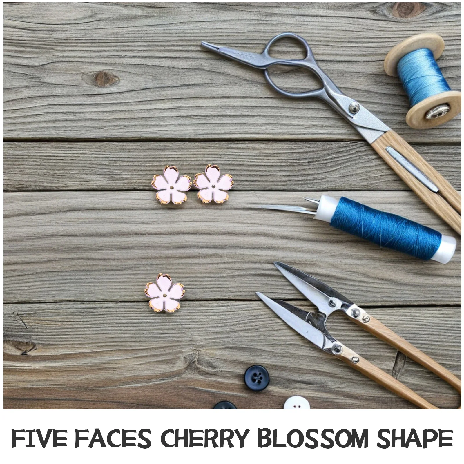 100 قطعة زهر الكرز الاكريليك الخرز زهرة فاصل قبعات DIY بها بنفسك صنع المجوهرات الحرفية التدرج البتلة النتائج السائبة نهاية قبعات #6