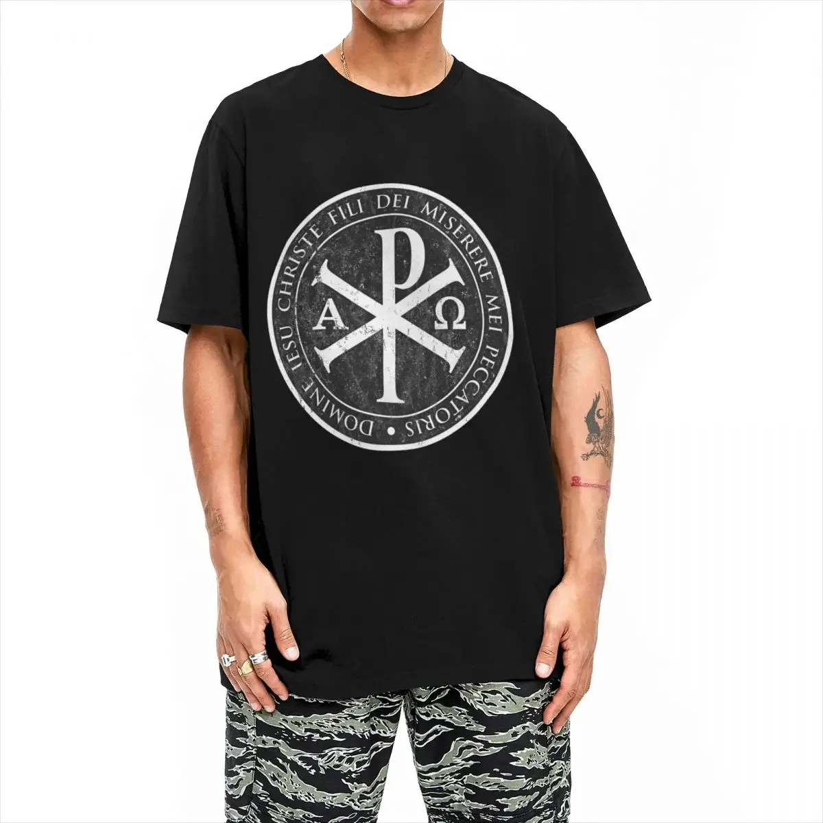 Männer Frauen orthodoxe Chi Rho Christo gramm Jesus Geschenke T-Shirt Baumwolle Kleidung Kurzarm Rund kragen T-Shirt Sommer T-Shirts