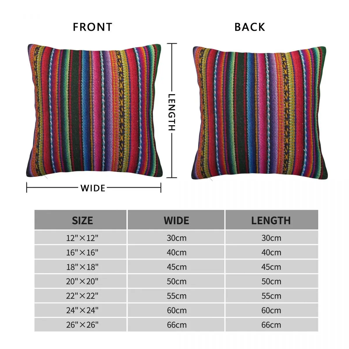 Peruvian Stripe Texture Pillowcase Polyester Linen Velvet Pattern Decor Throw Pillow Case Sofa Seater Cushion Cover Wholesale