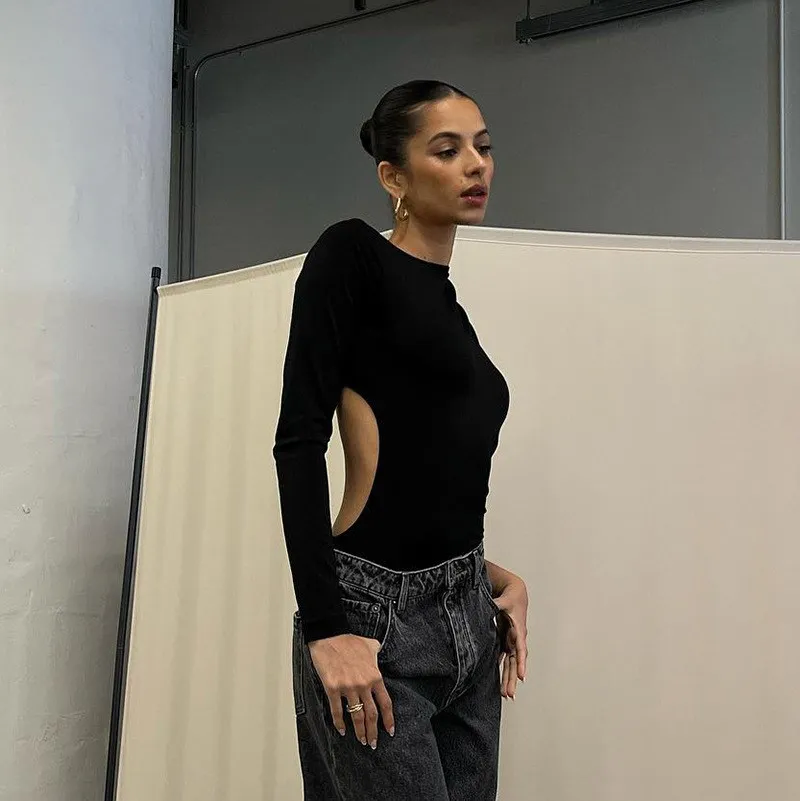 Dames lang Sve eendelig irt One oulder ontwerp rond Neline Bal Commute Sle Pure kleur herfst Faion slim fit