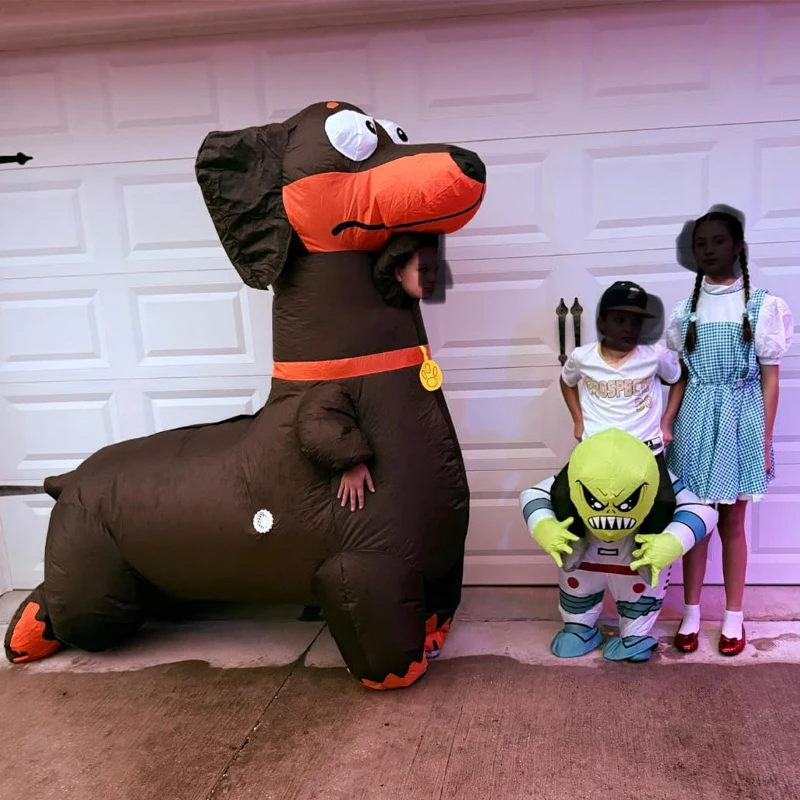 

Sausage Dog Inflatable Costume Cartoon Dog Inflatable Set Theme Party Cosplay Gorgeous Dress up Halloween Christmas Costume Prop