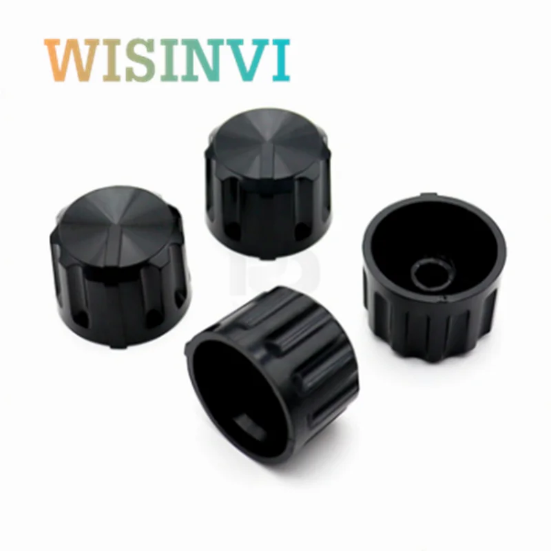 10PCS 26 * 19mm ＆ 15.5 * 16mm Black Plastic Knob Flower Shaft Inner Hole 6mm Potentiometer Switch Adjustment Knob