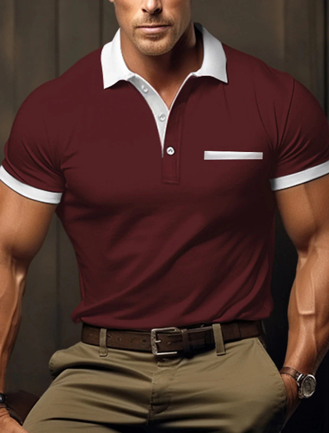 2024Men\'s New T-shirt Classic Short sleeved Polo Shirt Mens Fashion Solid Short Sleeved Polo Shirt Summer Breathable Comfortable