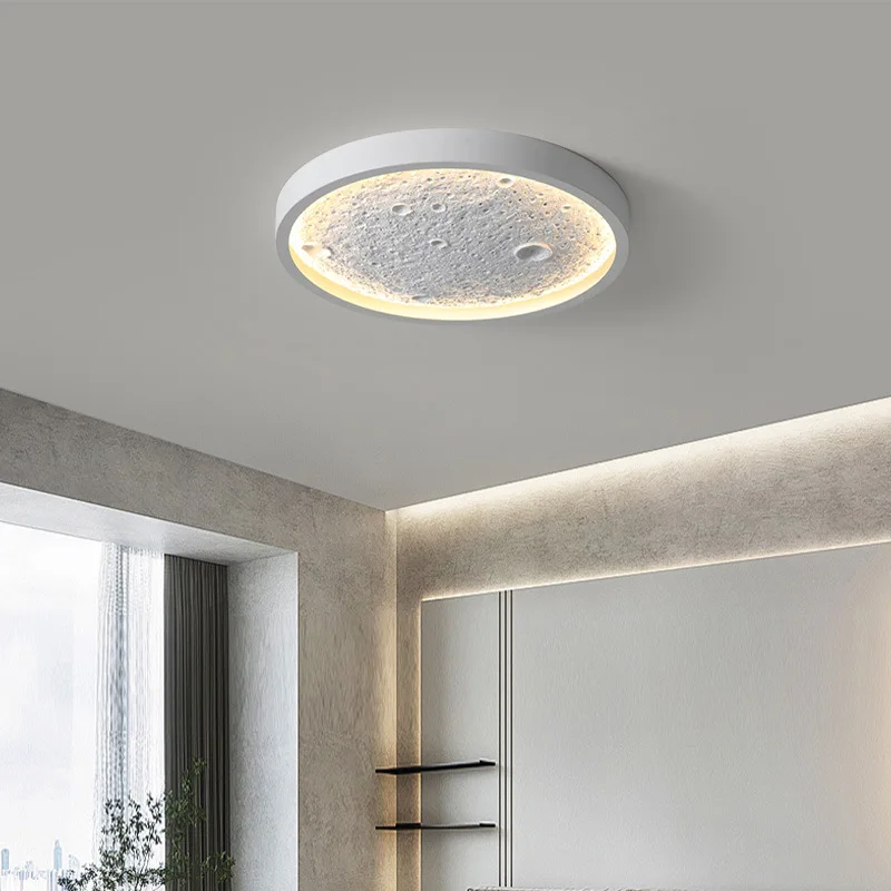 

Modern Moon Ceiling Light, Minimalist LED Planet Lamp for Bedroom, Romantic Starry Sky Flush Mount Fixture