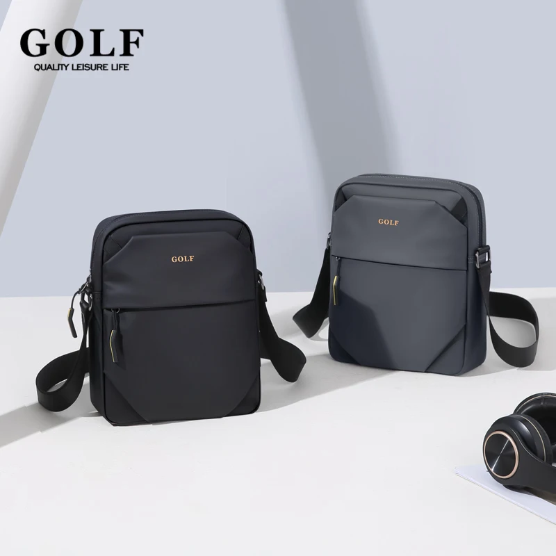 GOLF Casual Minimalist Shoulder Bag Men\'s Crossbody Bag Cell Phone Mini Sling Cross Bag Nylon Square Messenger Bag Male Supplies