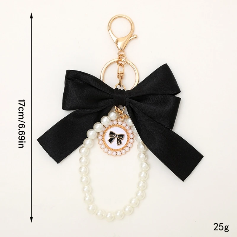 แฟชั่นไข่มุก Bowknot Charm สำหรับกระเป๋าถือพวงกุญแจผีเสื้อ Knots กระเป๋าจี้ Keyring Elegant กระเป๋าเครื่องประดับ