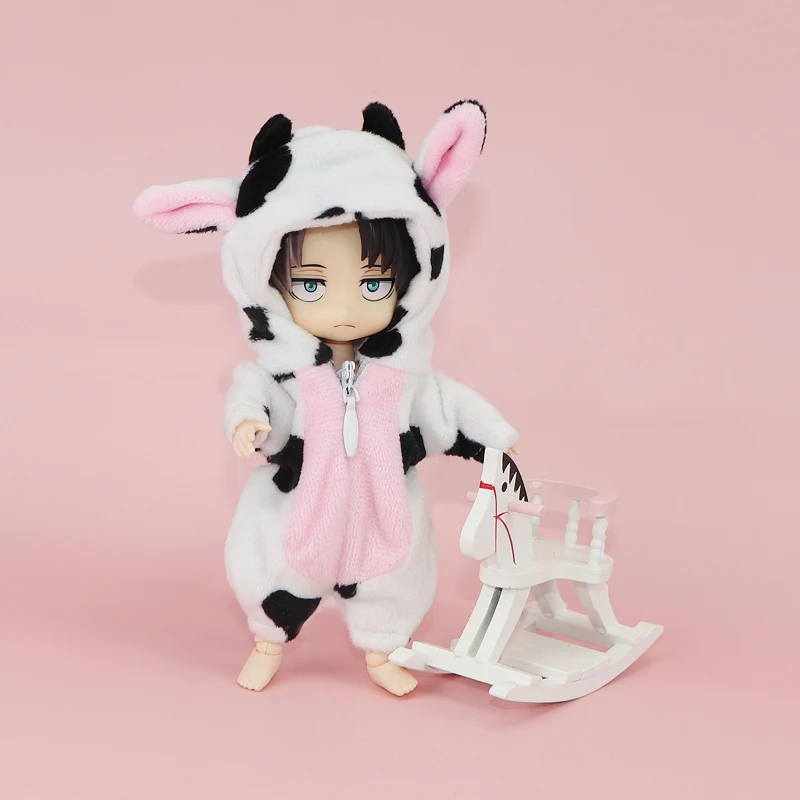 HOUZIWA GSC 1/12 Bjd Doll Animal Cow Suit Clothes For OB11 Dolls