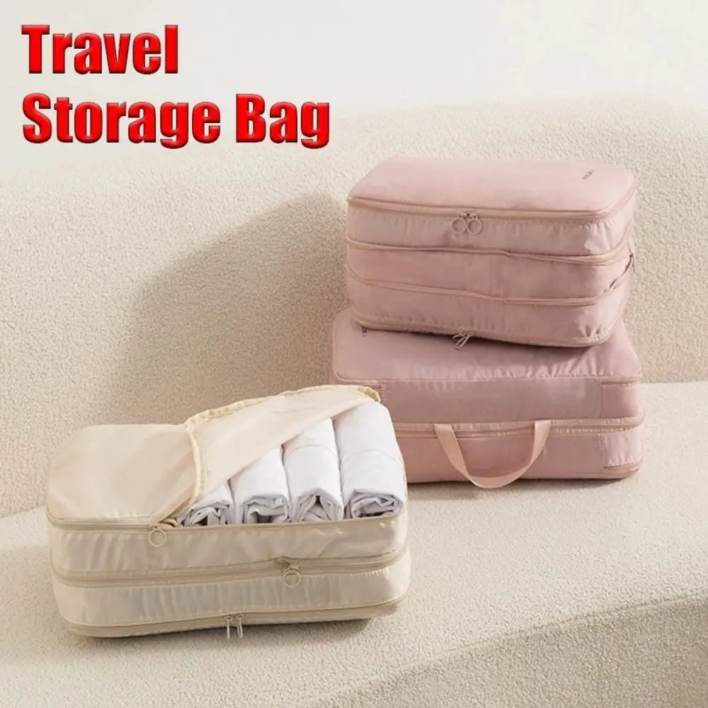 Portable Travel Storage Bag Waterproof Large Capacity Compression Packing Cube Handle Stackable Travel Organizer for Luggage