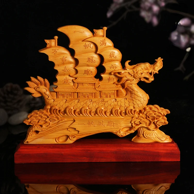 

Cliff woodcarving smooth sailing creative gifts ornaments office living room home furnishings wooden crafts ornaments