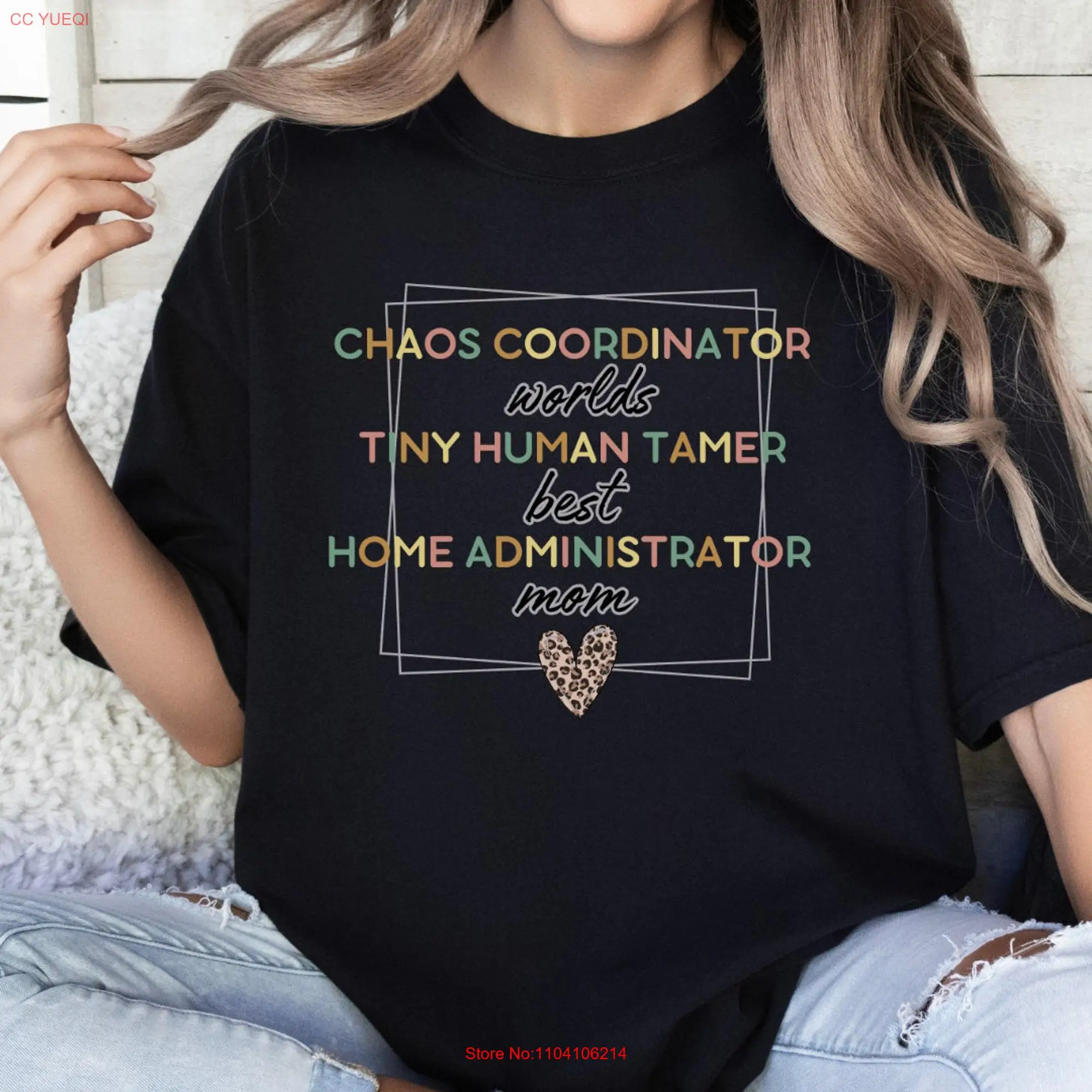 professional chaos coordinator tiny human tamer homeschool mom shirt senior austim postpartum gift long or short sleeves