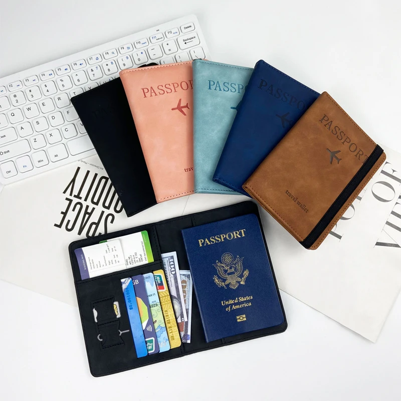 Etichetta per bagagli portatile in pelle PU di moda custodia per porta carte di credito per passaporto da viaggio accessori da viaggio aziendali multifunzione