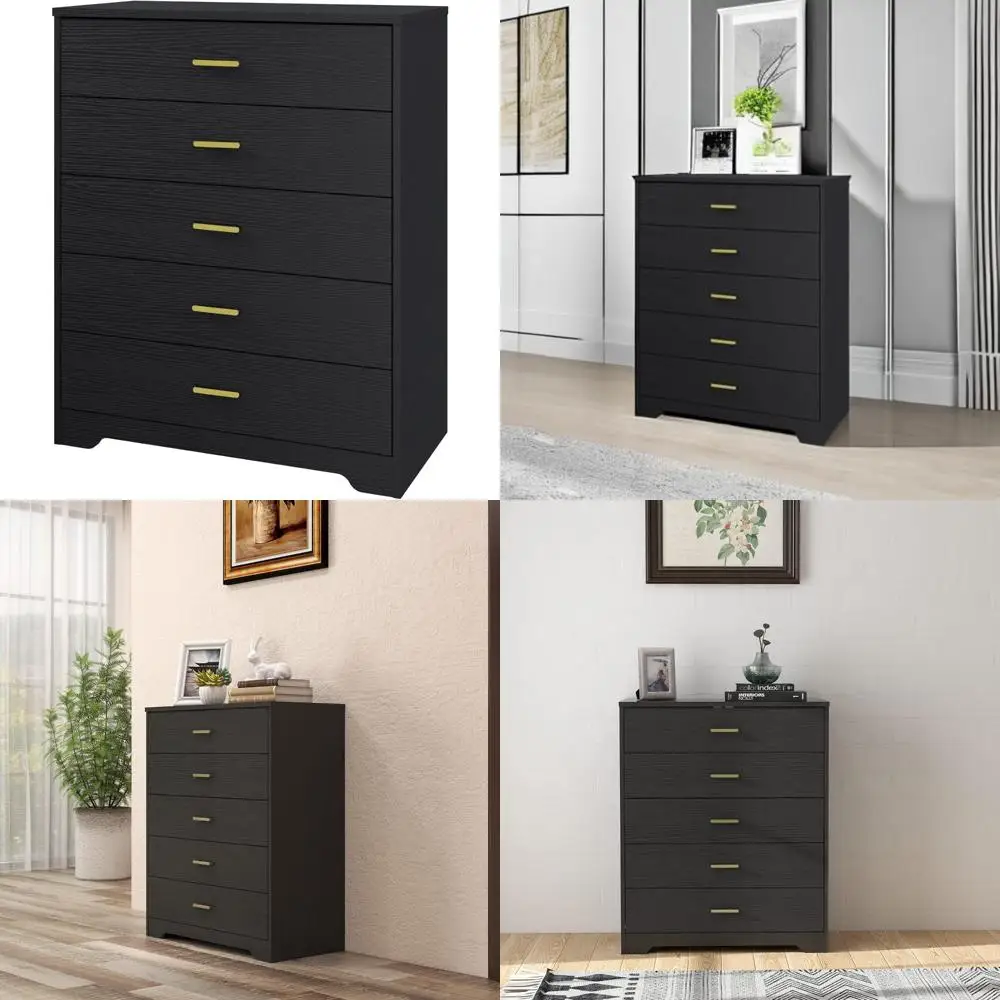 dresser for bedroom with 4/5 drawers, wooden chest of drawers, storage organizer unit dressers for bedroom, living room, hallwa