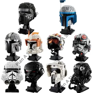 Gambar Model Blok Bangunan Perang Luar Angkasa Stormtrooper Vader Tie Fighter Pilot Helm Seri Koleksi Model Blok Bangunan Mainan 10 minifigures lego stormtrooper dengan penjualan terbaik - №