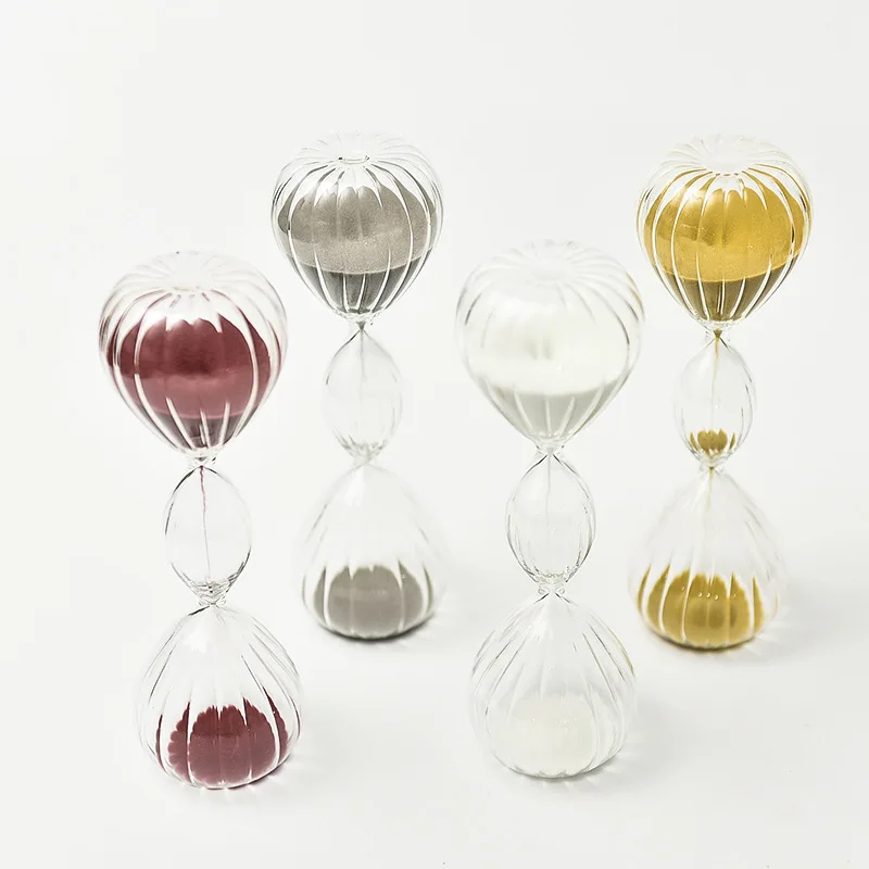 Three-layer Striped Hourglass Timer. Personalized Nordic Glass Ornaments. Special-shaped Hourglass Decompression Soft Decoration