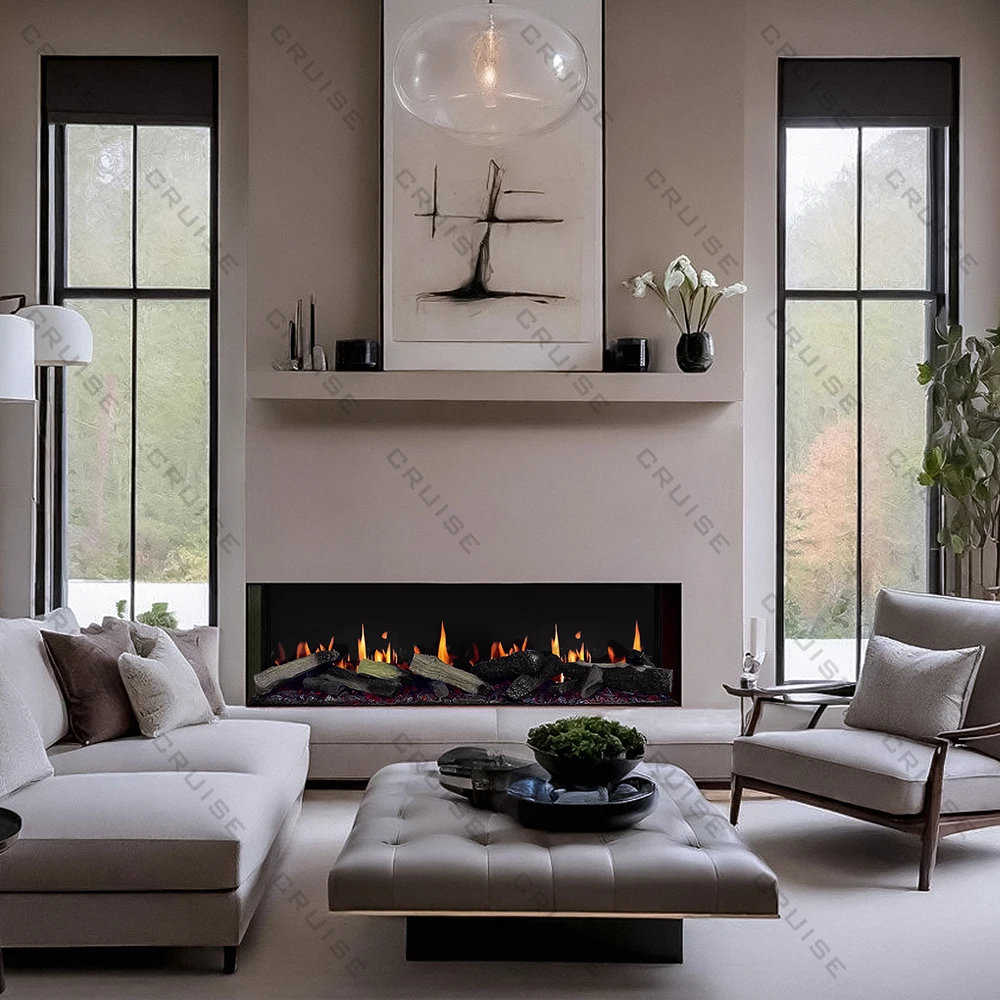 

CRUISE Three-Sided Fire Observation Synchronization of Burning Wood Sound Picture New 1850mm Lcd Electric Hologramm Fireplace