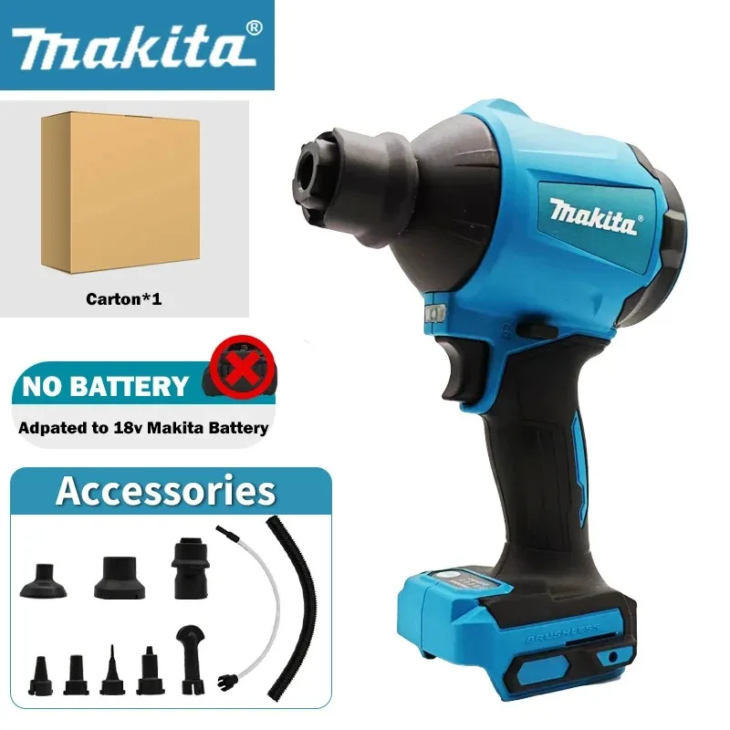 Makita DAS180 18V borstelloze draadloze luchtblazer Multifunctionele afstofmachine met mondstuk Luchtstofverwijderingspistool en inflatorgereedschap