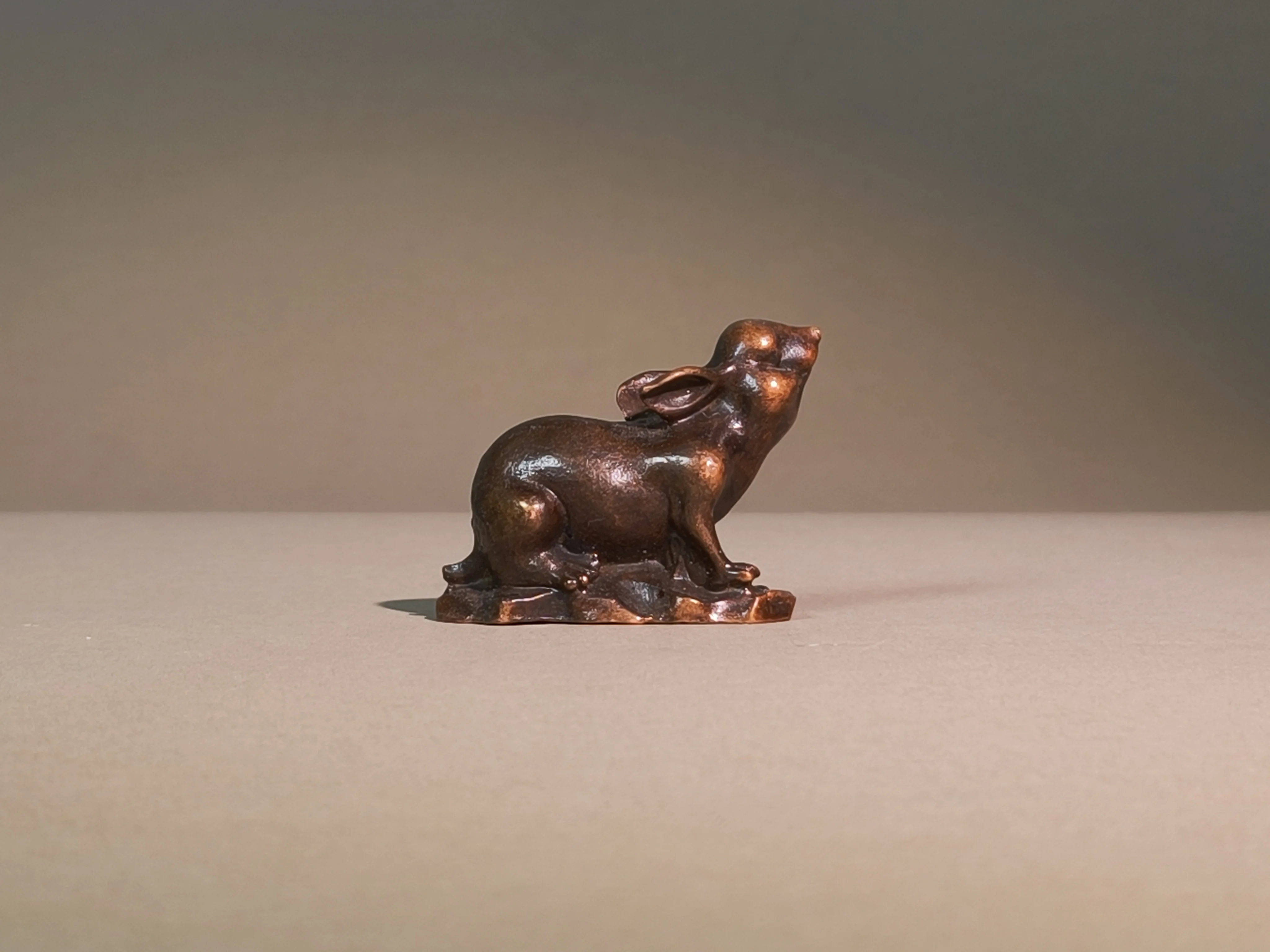 Vintage Brass Ornament of the Chinese Zodiac Rabbit, Home & Desktop Decor, Ideal Gift