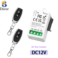 433MHz universal garage door remote control wireless switch DC12V 1CH 10A mini receiver for LED light door electromagnetic lock