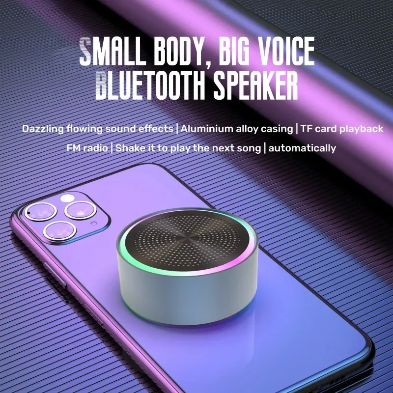 

Креативный Hifi стерео металлический беспроводной сабвуфер беспроводной Bluetooth динамик музыкальный плеер мини-динамики