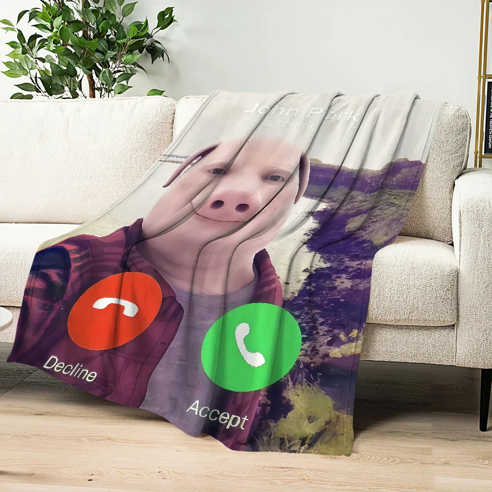 Sänger m-Montana Kek John Pork ruft Flanell warme weiche Plüschdecke Sofa Wohnzimmer Hogar Büro Schlafzimmer Reise Geschenk Zuhause