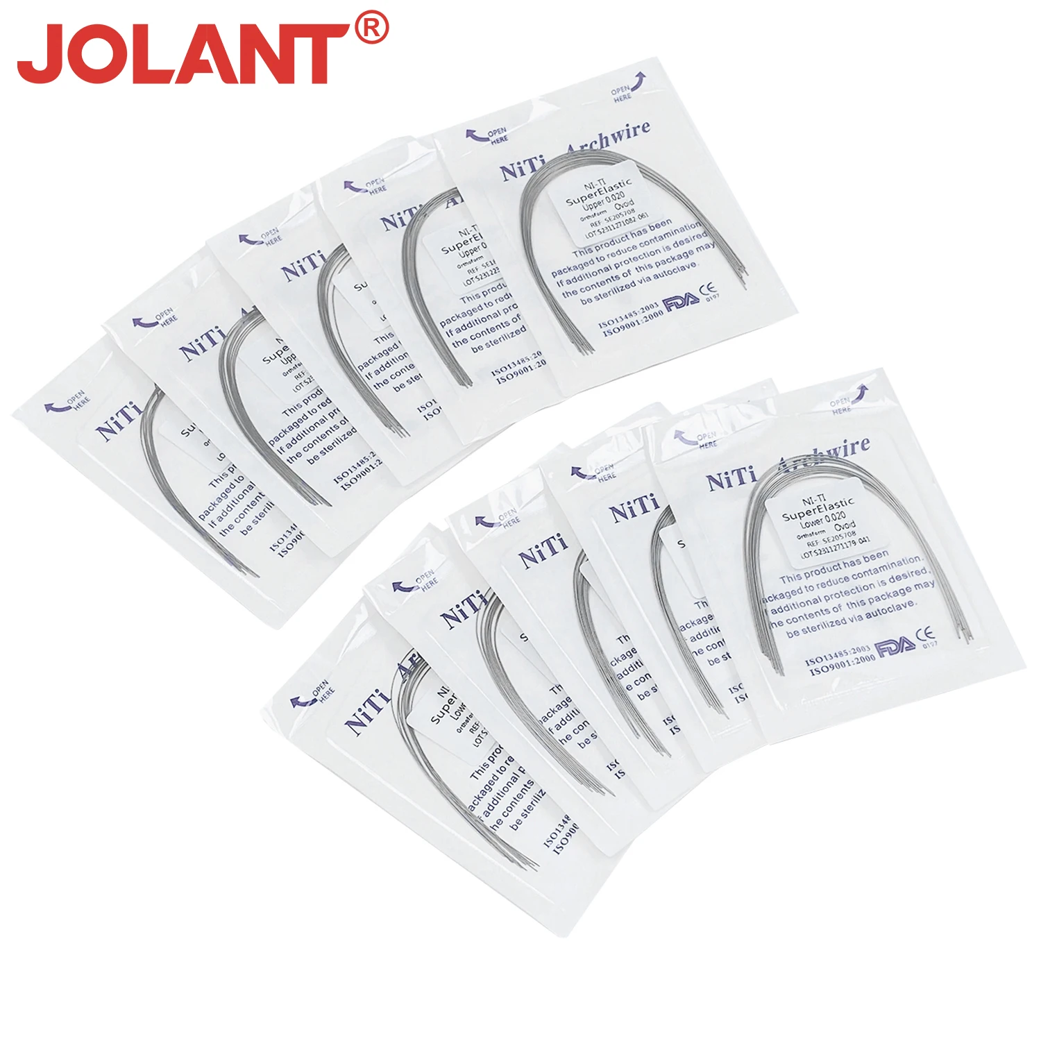 JOLANT Dental Orthodontic Wire, redondo, retangular, forma natural, Material do dentista, arco dental, superior, inferior, NITI, NITI, 10pcs