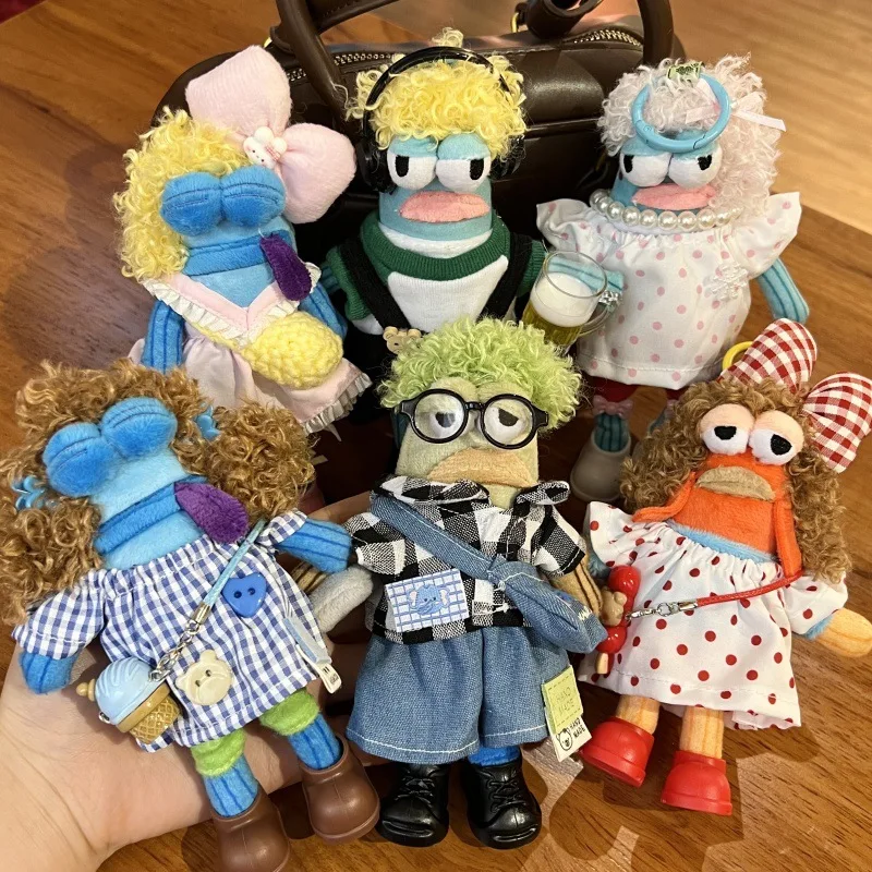 

Bikini Bottom Residents Ugly Fish Series Creative Plush Keychain Cute Ugly Fish Doll Backpack Charm Pendant For Girls Bag Gift