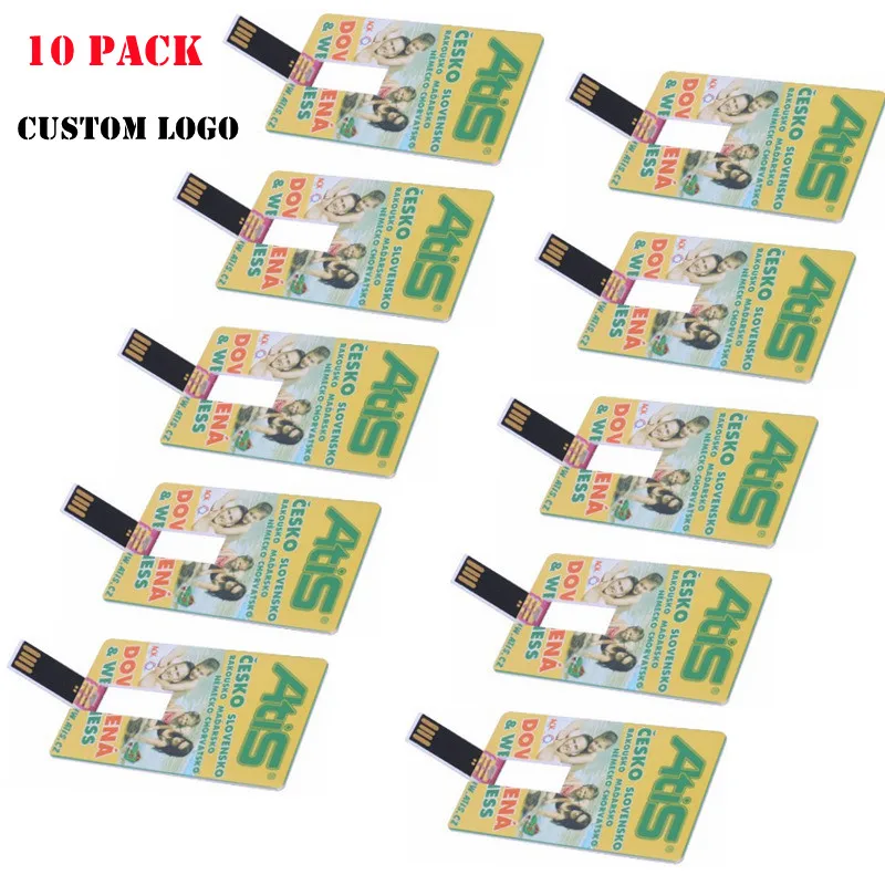 

Custom Logo Credit Card Usb Thumb Drive Wedding Gift 4GB 8gb 32gb 64gb Flash Memory Stick With Your Logo Both Sides Printing