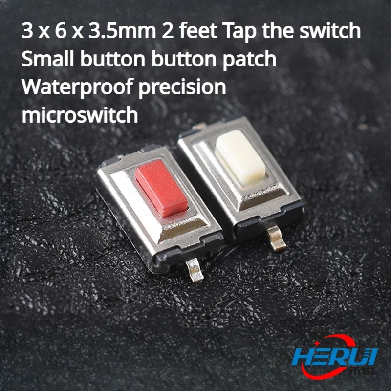 

20pcs 3*6*3.5mm 2-pin touch switch miniature button patch waterproof precision microswitch.