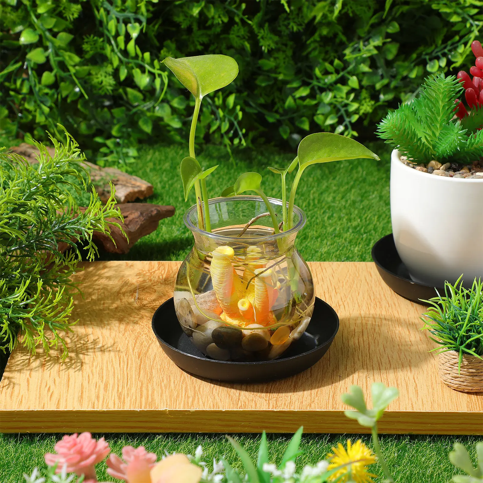10Pcs Succulent Plastic Drip Trays Round Flowerpot Base for Indoor Gardening Tabletop Plants Pot Saucer Garden Balcony Supplies